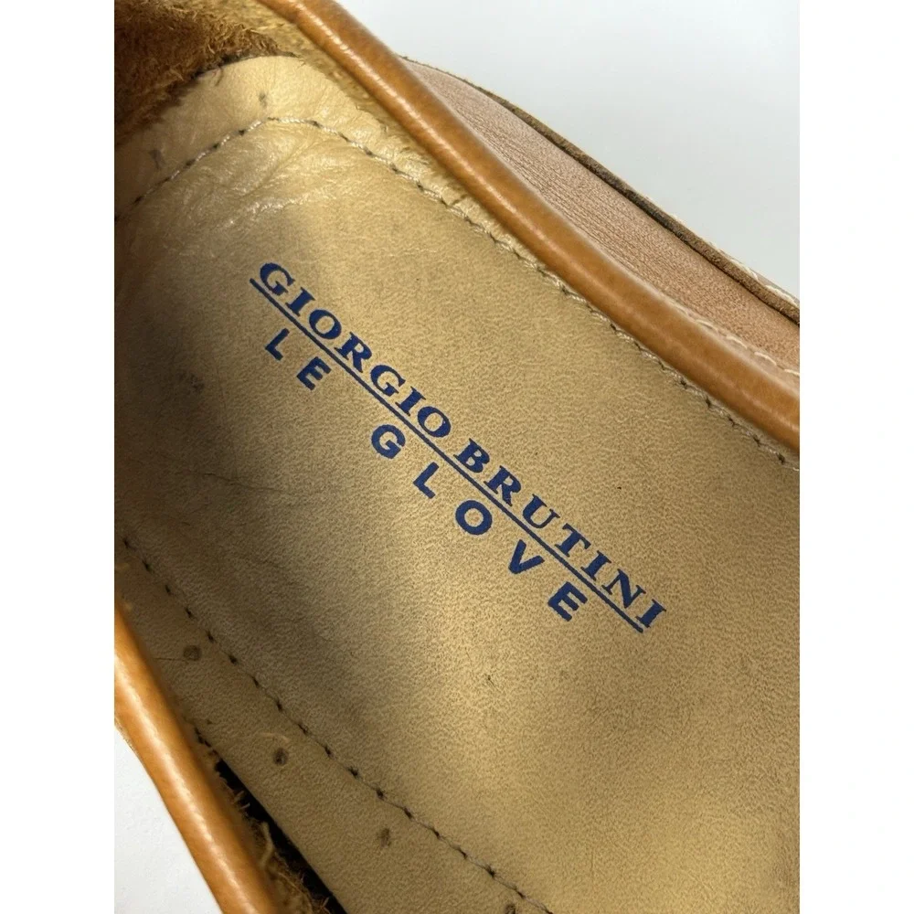 Giorgio Brutini Le Glove Mens Loafers Tan Slip-On Sz 12M Leather Comfort Casual
